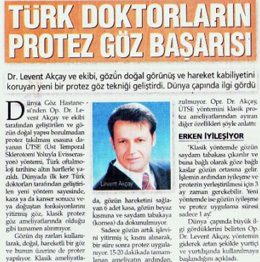 Turk Doktorlarin Protez Goz Basarisi Bugun